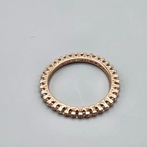 Joan Boyce Pave Crystal Christian Cross Bracelet w/ Rings Rose Gold Tone - Picture 2 of 16